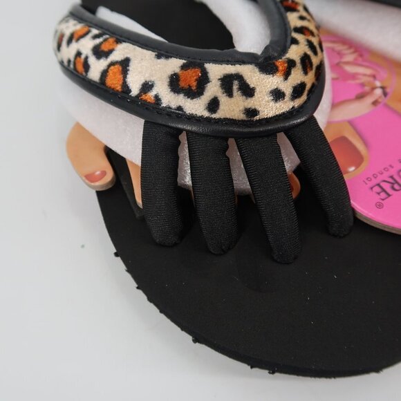 Pedi Couture Pedicure Sandal in Black and Leopard Print Size XL 10-11 NWT - Picture 5 of 6